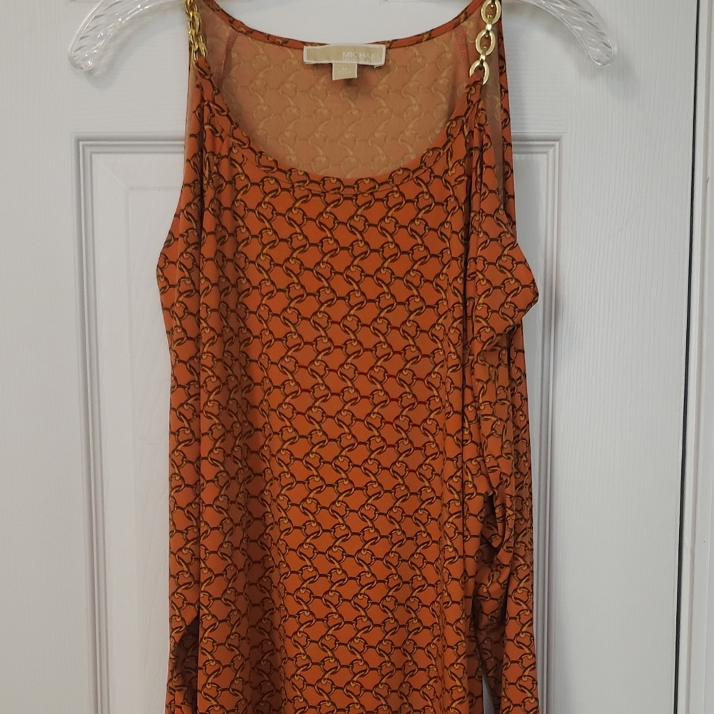Michael Kors orange and gold size medium womens top